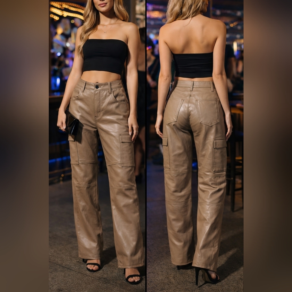 Abercrombie & Fitch Tan Wide Leg Pants‎